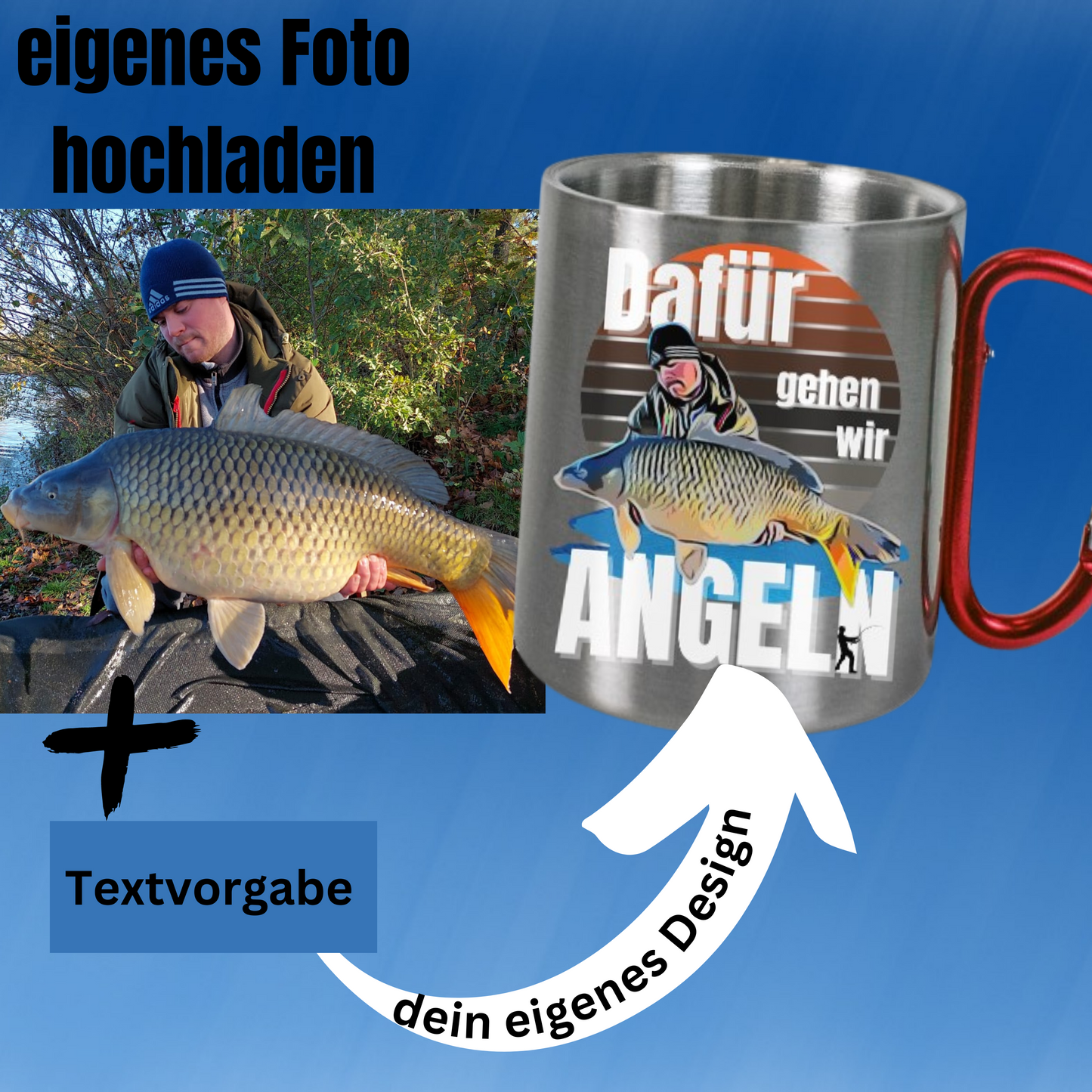 Cartoon Design aus Fotovorlage - Edelstahl Tasse