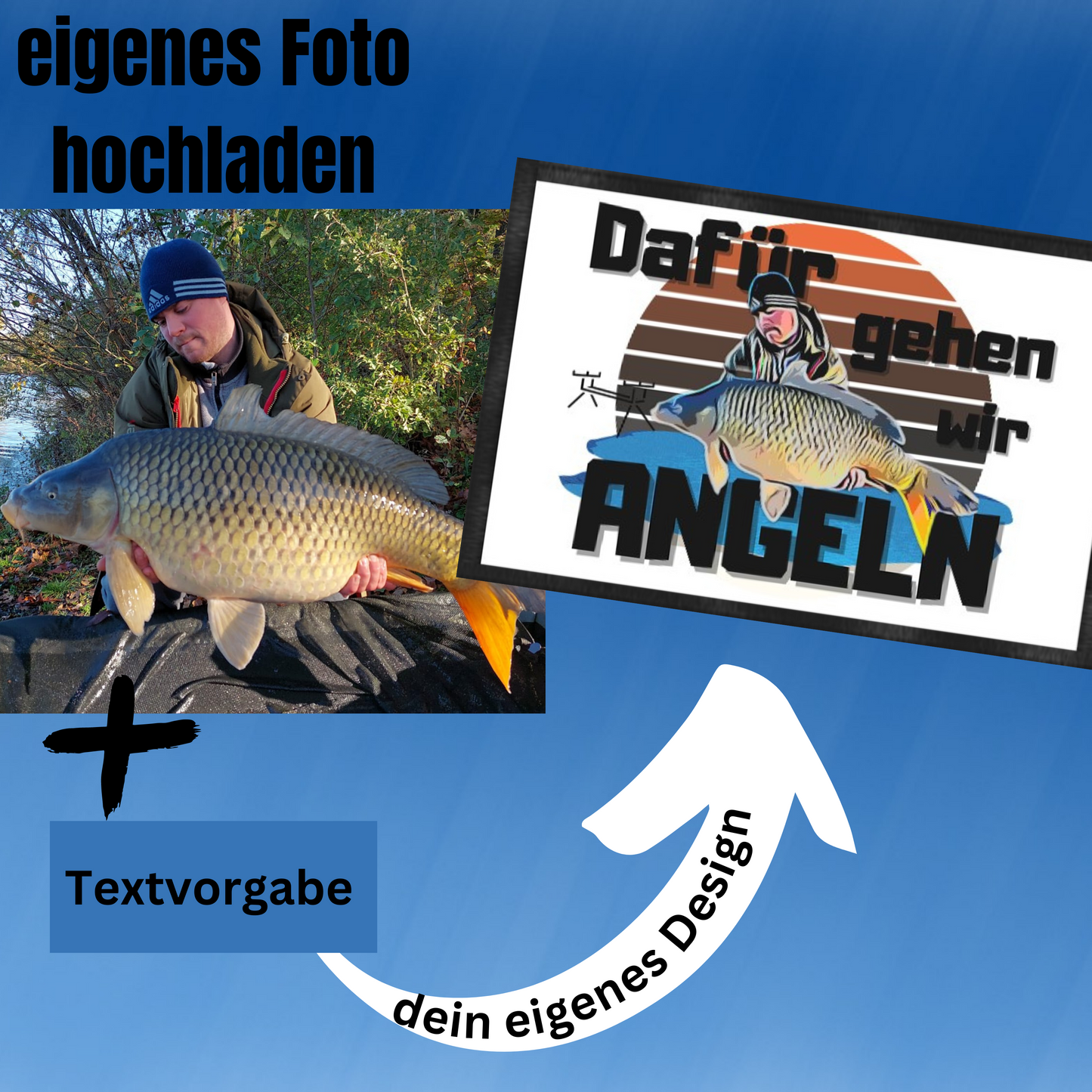 Cartoon Design aus Fotovorlage - Fußmatte 60x40cm