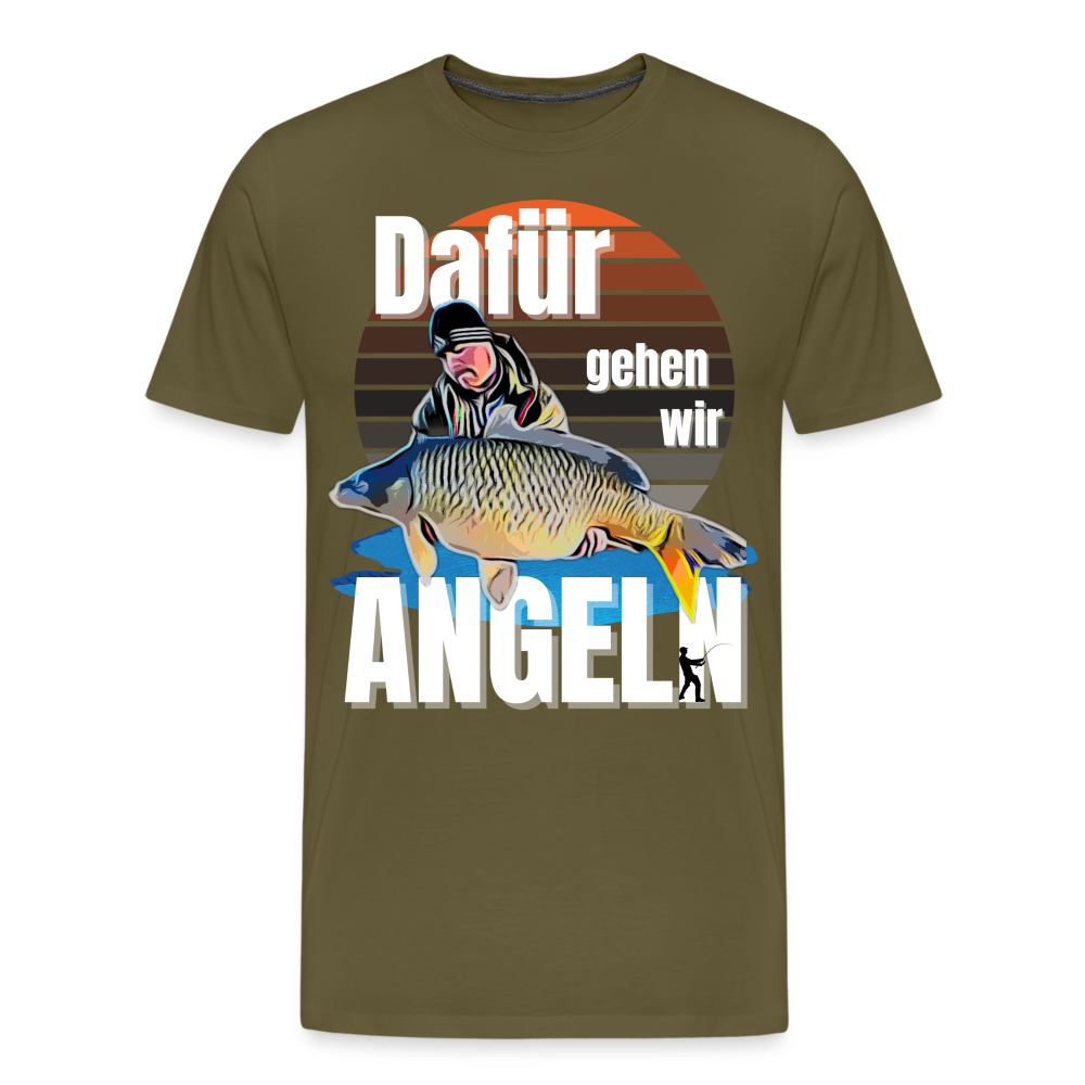 Männer Premium T-Shirt mit deinem Fangbild als personalisiertes Cartoon Design - Khaki