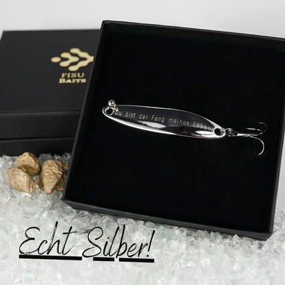 Geschenk für Angler, veredelte Angelköder mit Gravur "Du bist der Fang meines Lebens"