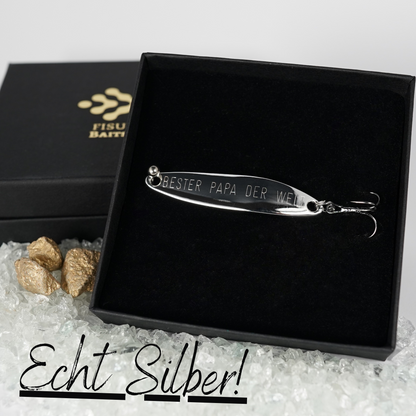 Geschenk für Angler,veredelte Angelköder mit Gravur "BESTER PAPA DER WELT"