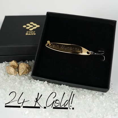 Geschenk für Angler, veredelte Angelköder mit individueller Gravur