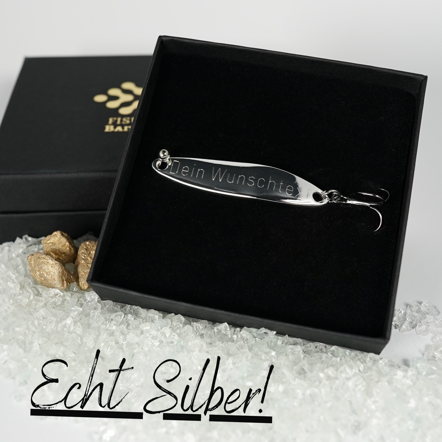 Geschenk für Angler, veredelte Angelköder mit individueller Gravur