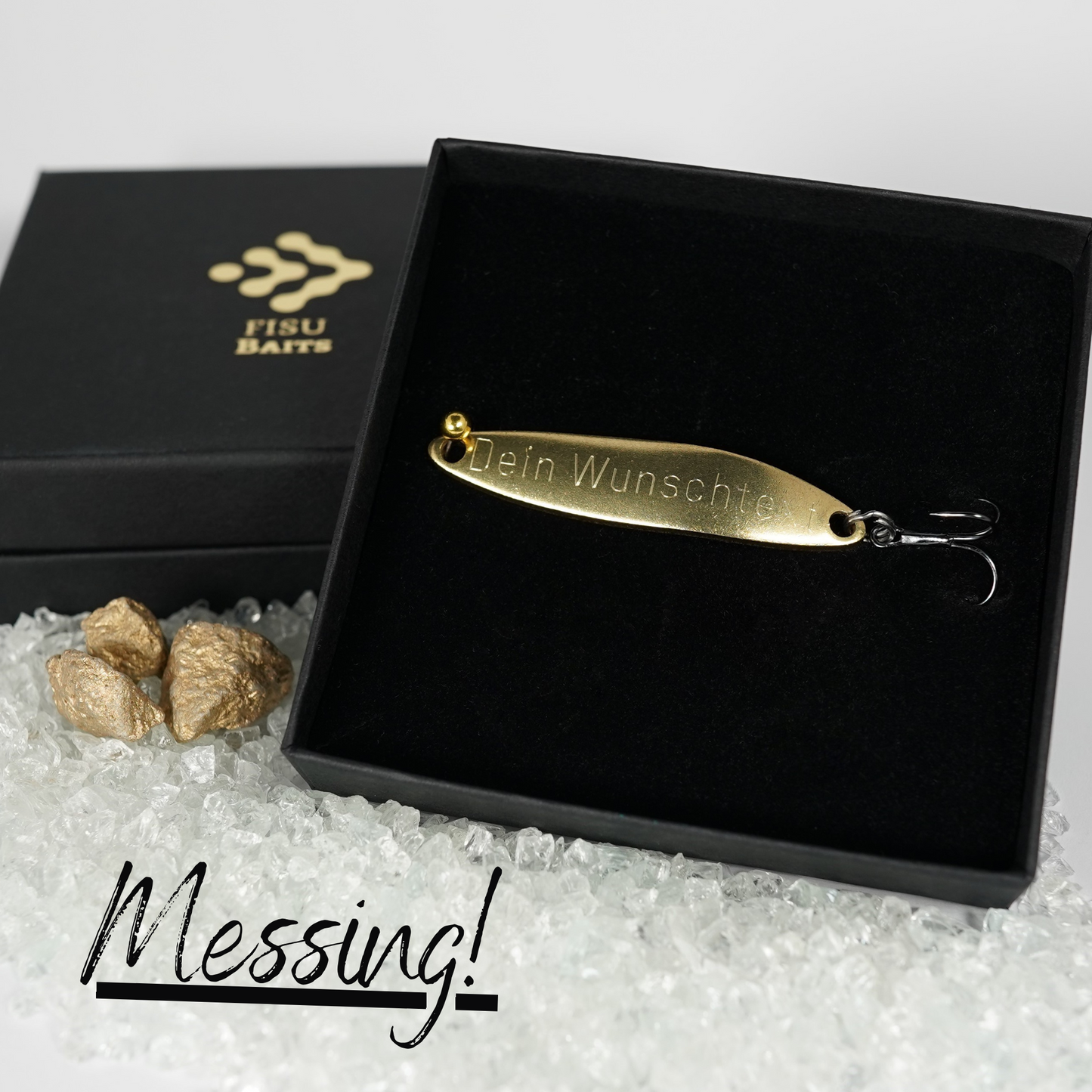 Geschenk für Angler, veredelte Angelköder mit individueller Gravur