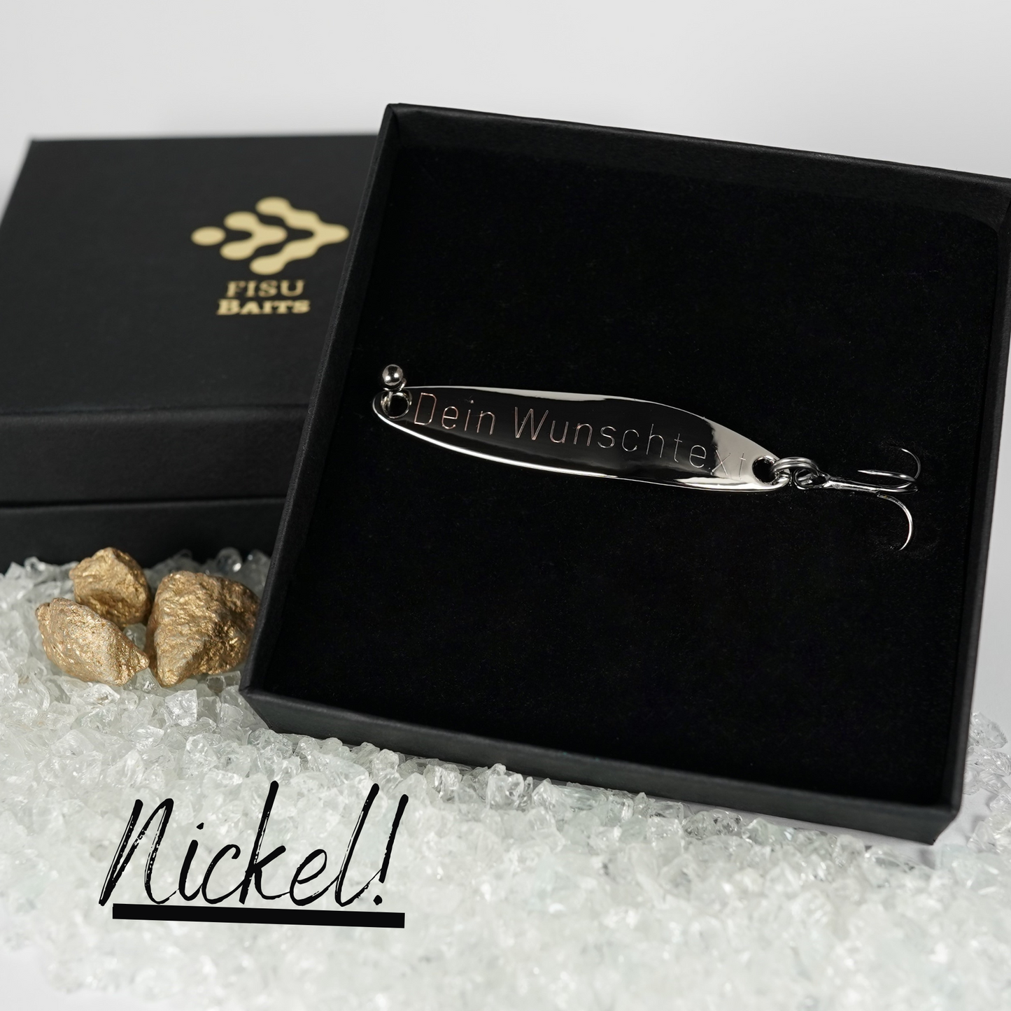 Geschenk für Angler, veredelte Angelköder mit individueller Gravur