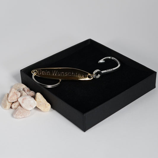 Geschenk für Angler, veredelte Schlüsselanhänger mit individueller Gravur