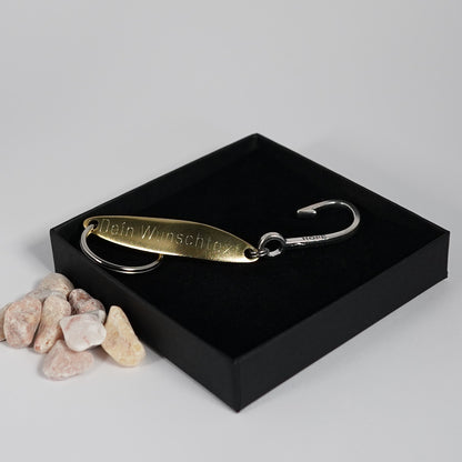 Geschenk für Angler, veredelte Schlüsselanhänger mit individueller Gravur