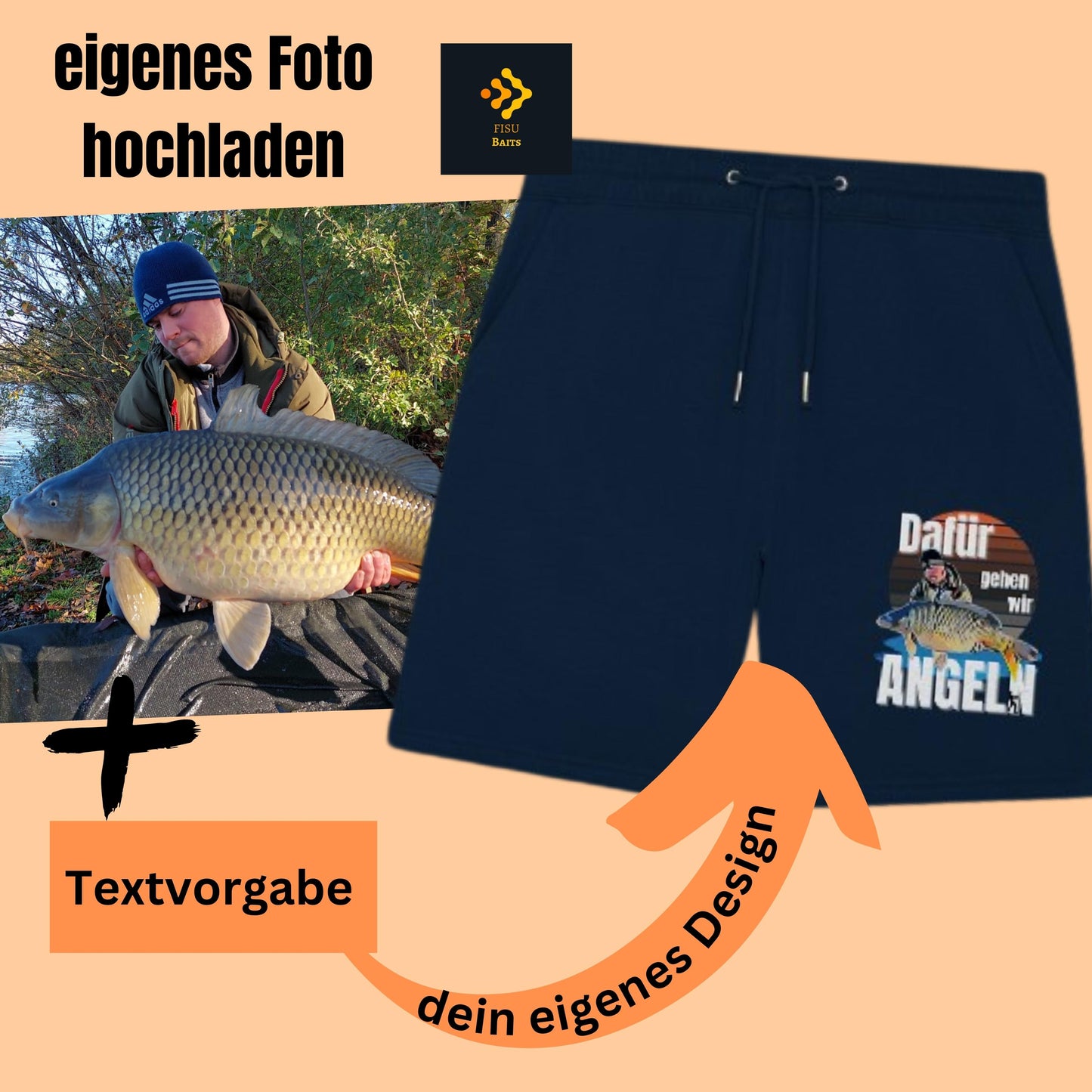 Cartoon Design aus Fotovorlage - Organic Jogger Shorts