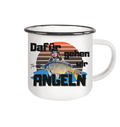 Cartoon Design aus Fotovorlage - Emaille Tasse (Black)