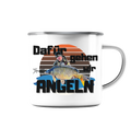 Cartoon Design aus Fotovorlage - Emaille Tasse (Silber)