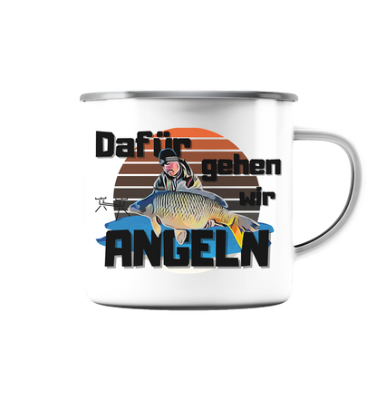 Cartoon Design aus Fotovorlage - Emaille Tasse (Silber)